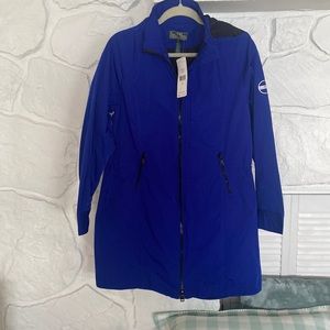 NWT Lauren Ralph Lauren Royal Blue zip front jacket W adjustable waist & pockets